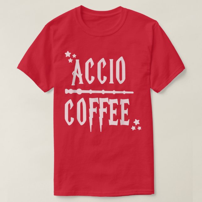 Camiseta Accio Coffee Wand (Frente do Design)