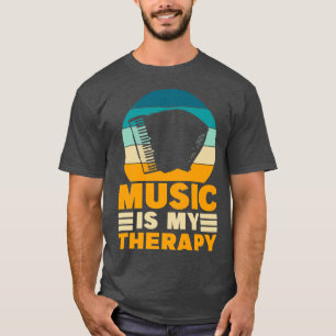 Camiseta Accordion Music é minha terapia, música engraçada 