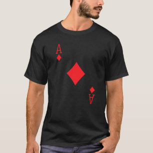 Camiseta Ace Diamantes Poker Texas Segurando Cartões Em Dec