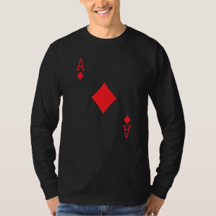 Camiseta Ace Diamantes Poker Texas Segurando Cartões Em Dec