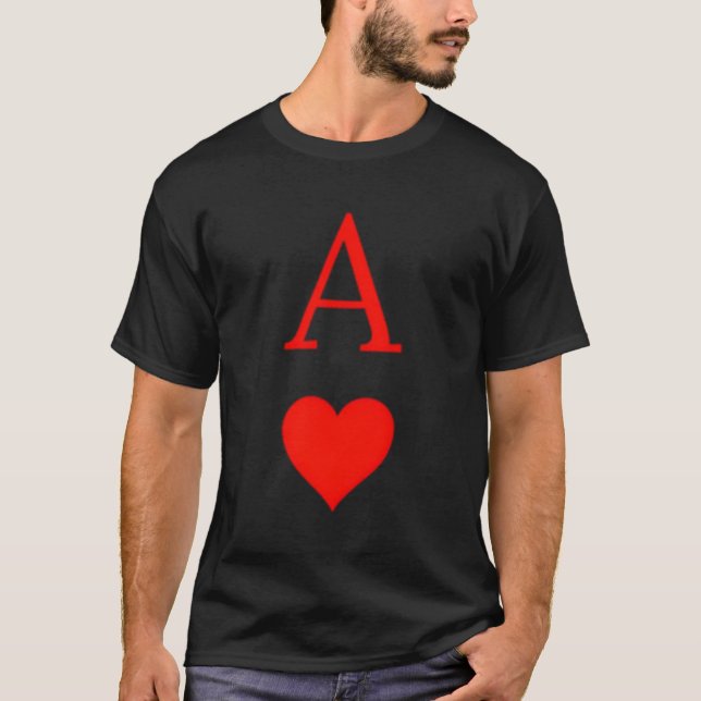 Camiseta Ace Do Símbolo E Letra Da Placa De Reprodução (Frente)