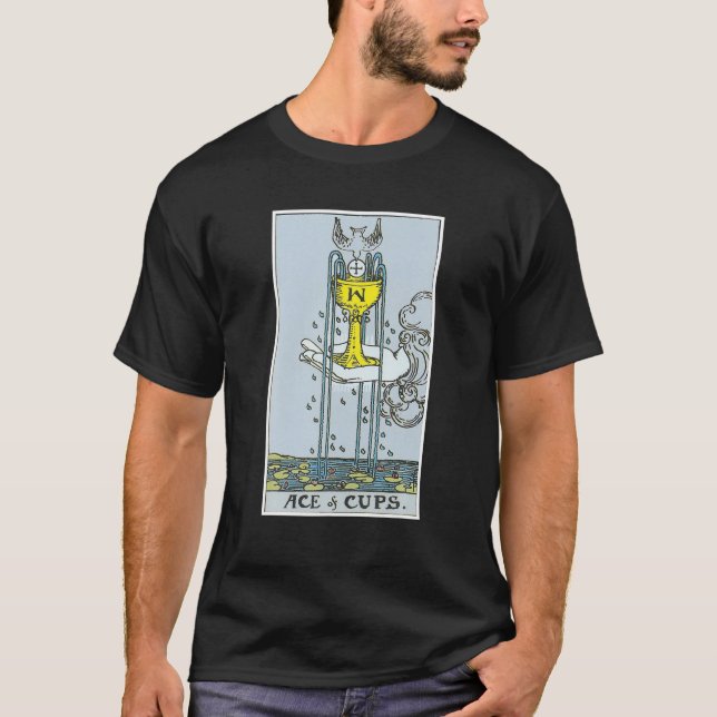 Camiseta Ace Of Cups Tarot Card Occult Crenças Divinção M (Frente)
