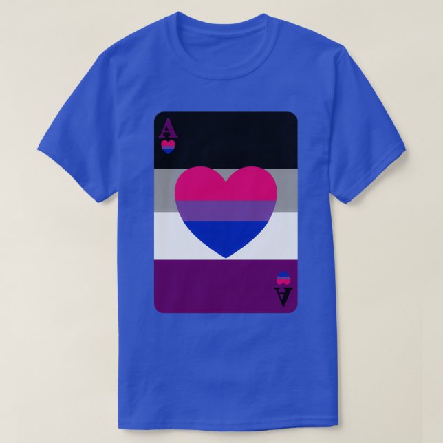 Camiseta Ace Play Card Asexual e Biromântico (Frente do Design)