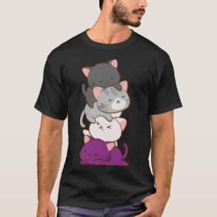 Camiseta Ace Pride Kawaii Gata LGBTQ Clássico T-Shir Asexua