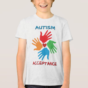 Camiseta Aceitação Colorida do Autismo Conscientização Incl