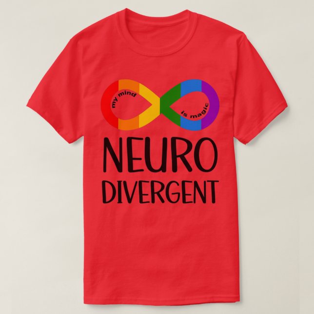 Camiseta Aceitação da Neurodiversidade Minha mente é mágica (Frente do Design)