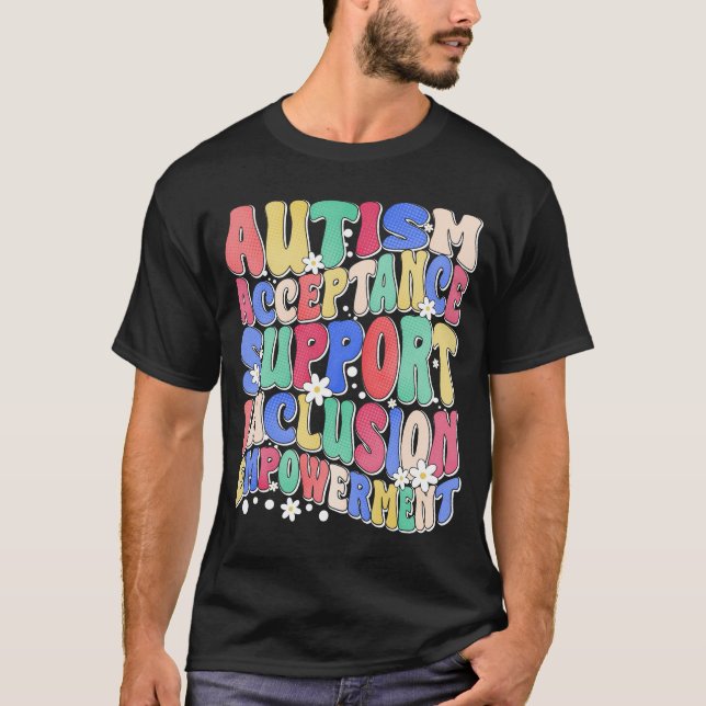 Camiseta aceitação do autismo inclusão apoio empoderamento (Frente)