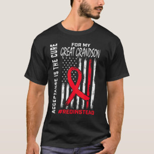 Camiseta Aceitação Vermelhoemvez Em vez Autismo Ótimo Gra