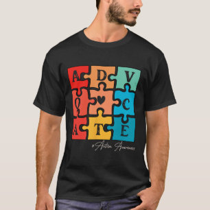 Camiseta Aceitar Adaptar Advocate Peça Quebra-cabeça Retro
