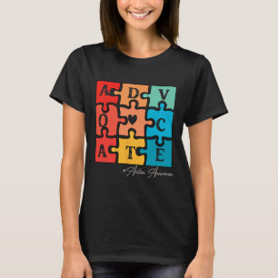 Camiseta Aceitar Adaptar Advocate Peça Quebra-cabeça Retro 