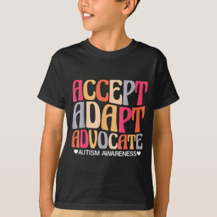 Camiseta Aceitar Adaptar Defender Consciência do Autismo