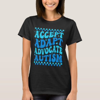 Camiseta Aceitar Adaptar o Advocate Autismo Homens Meses de