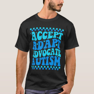 Camiseta Aceitar Adaptar o Advocate Autismo Homens Meses de