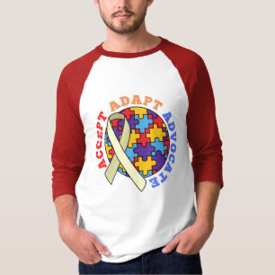 Camiseta Aceitar Adaptar o Advocate-Autismo Sensibilizaçã