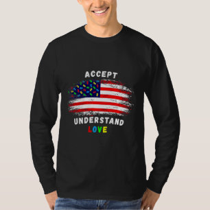 Camiseta Aceitar Compreender Autismo Aconselhamento America