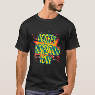 Camiseta Aceitar Compreender Autismo Autismo Engraçado Div