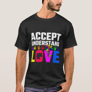 Camiseta Aceitar Compreender Criança de Consciência do Auti