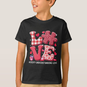 Camiseta Aceitar Compreender Namorados de Consciência Autis