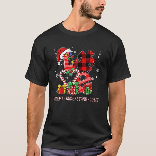 Camiseta Aceitar Compreender Quebra-cabeça Chr de Consciênc (Frente)