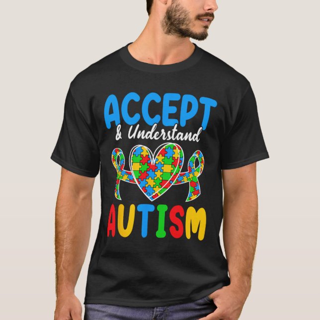 Camiseta Aceitar E Compreender O Dia Do Autismo (Frente)