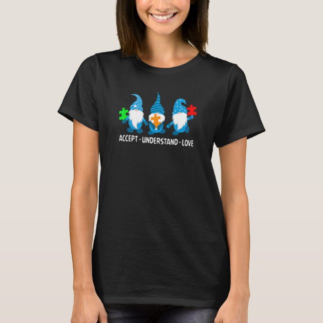 Camiseta Aceitar Entender Amar Asd Arco-íris Flor Autismo A (Frente)