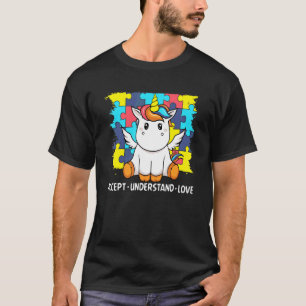 Camiseta Aceitar Entender Amar Asd Arco-íris Flor Autismo A