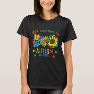 Camiseta Aceitar Entender Amar Autismo Conscientização Gira