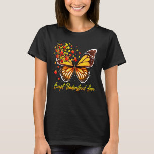 Camiseta Aceitar Entender Amar Borboleta Conscientização do