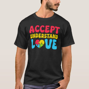Camiseta Aceitar Entender Amar Consciência do Autismo Bonda