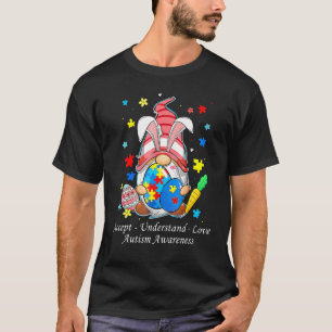 Camiseta Aceitar Entender Amar Gnome Conscientização do Aut