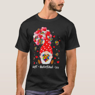 Camiseta Aceitar Entender Amar Gnome Conscientização do Aut