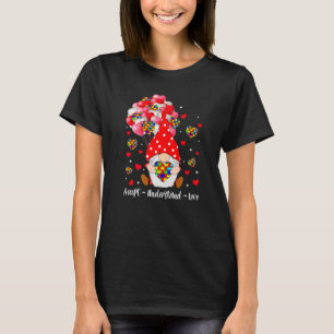Camiseta Aceitar Entender Amar Gnome Conscientização do Aut