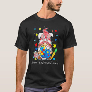 Camiseta Aceitar Entender Amar Gnome Conscientização do Aut