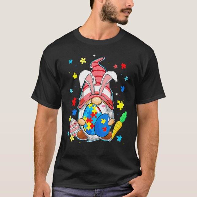 Camiseta Aceitar Entender Amar Gnome Conscientização do Aut (Frente)