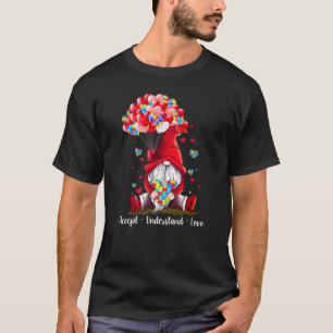 Camiseta Aceite Compreender Autismo Do Namorados Gnomo Do A