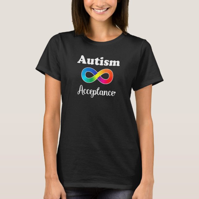 Camiseta Aceite do Autismo em vez de Vermelho Aceitação Aut (Frente)