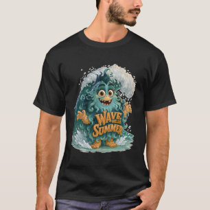 Camiseta Acenar Olá Verão Monstro do Oceano Fofo
