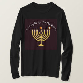 Camiseta Acenda a escuridão Hanukkah Menorah