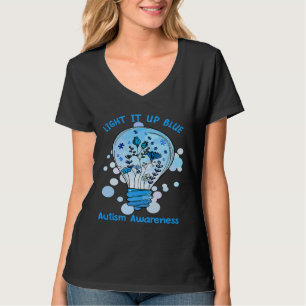 Camiseta Acenda em Azul Autismo Eu Uso Azul Para a Conscie