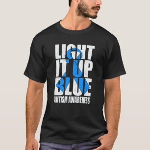 Camiseta Acenda em Azul Autismo Eu Uso Azul Para a Conscien