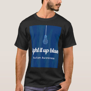 Camiseta Acenda em Azul Conscientização do Autismo Eu Uso A
