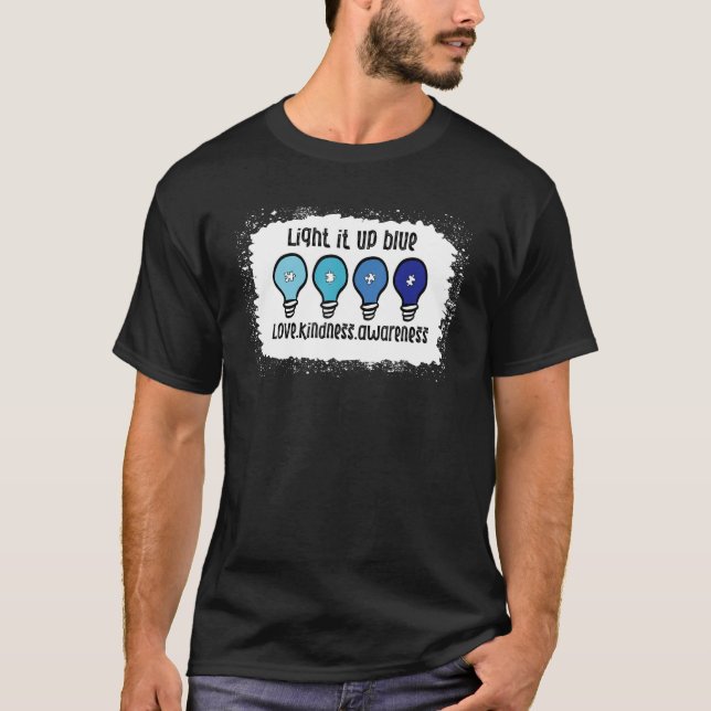 Camiseta Acenda-O Autismo Azul Sensibilização Autista Mês W (Frente)