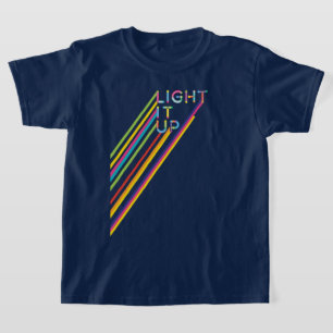 Camiseta Acenda-O Colorida Equipe Uniforme de Tag Neon Lase