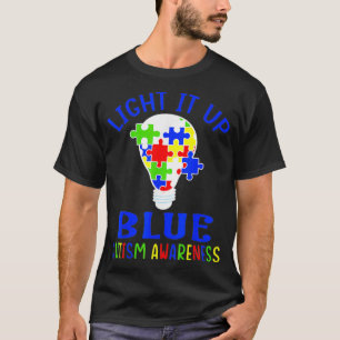 Camiseta Acenda-O Quebra-cabeça de Consciência do Autismo A