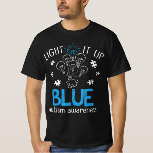 Camiseta Acenda-O Quebra-cabeça de Consciência do Autismo A