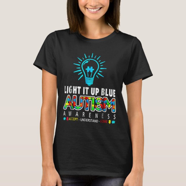 Camiseta Acenda-O Quebra-cabeça Piece Ri, De Consciência Do (Frente)