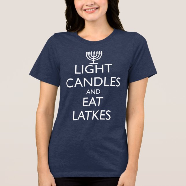 CAMISETA ACENDE VELAS E COMA LATKES (Frente)