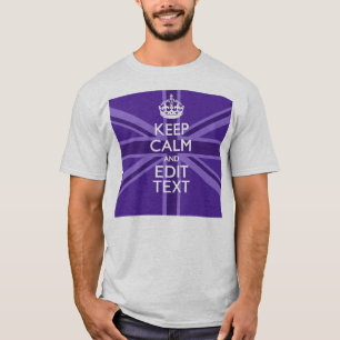 Camiseta Acento Roxo Mantenha Calma E Sua Tomada De Texto