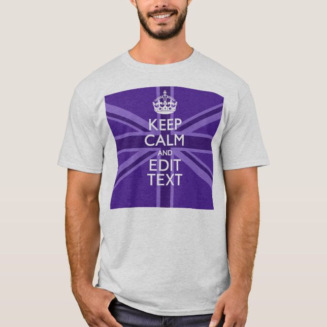 Camiseta Acento Roxo Mantenha Calma E Sua Tomada De Texto (Frente)
