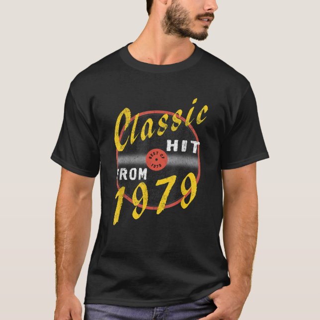 Camiseta Acerto Clássico Do Nascer De Vinilo De 1979 Em 197 (Frente)